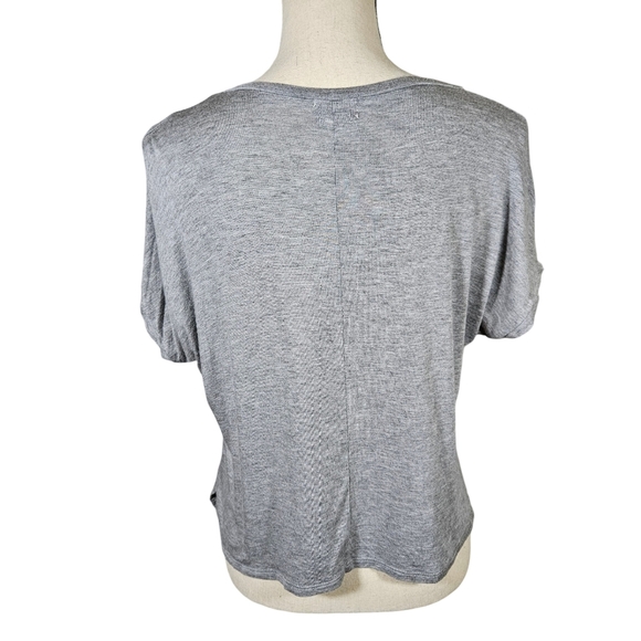 Project Social T Cropped V-Neck T Shirt, Heather Grey, XS - Picture 2 of 8